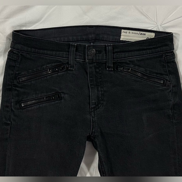 Rag & Bone Jean Blackthorne Distressed Skinny Jeans Ankle Zip Size 27 - Picture 3 of 9